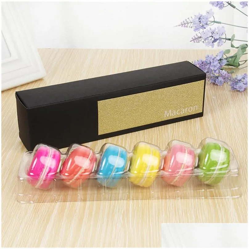 macaron packaging wedding party gift laser paper boxes 6 grids chocolates cookie packing box