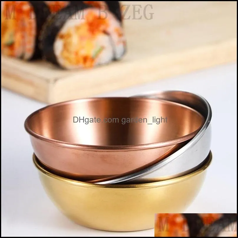 stainless steel sauce dish small seasoning bowl side plates butter sushi plate vinegar soy dishes kitchen saucer