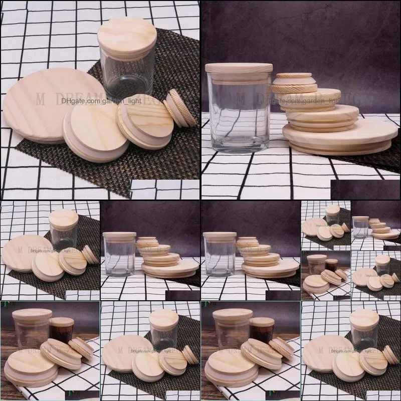 wooden mason jar lids 82mm environmental reusable wood bottle caps with silicone ring glass bottle sealing cover dust cover