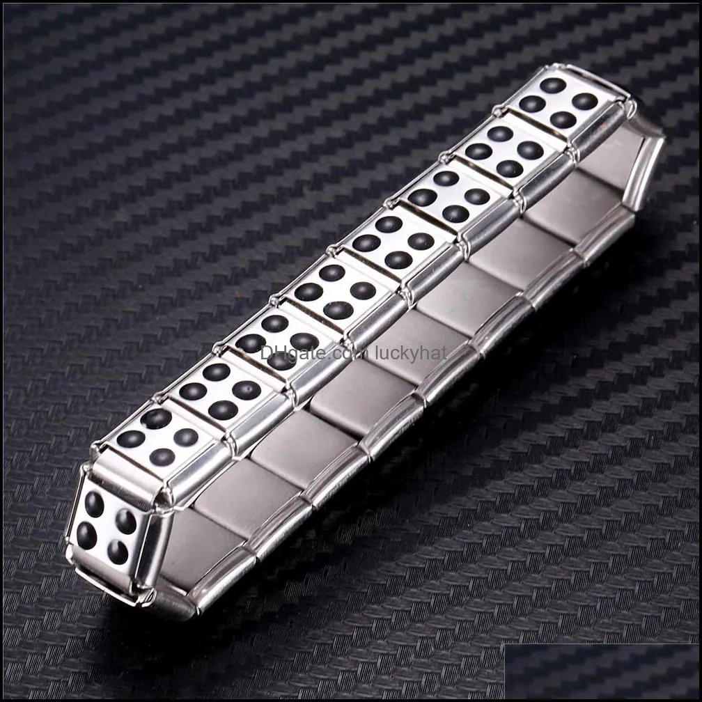 hot energy magnetic health bracelet for women men health style plated silver stainless steel bracelets gifts fashion jewelry wholesale