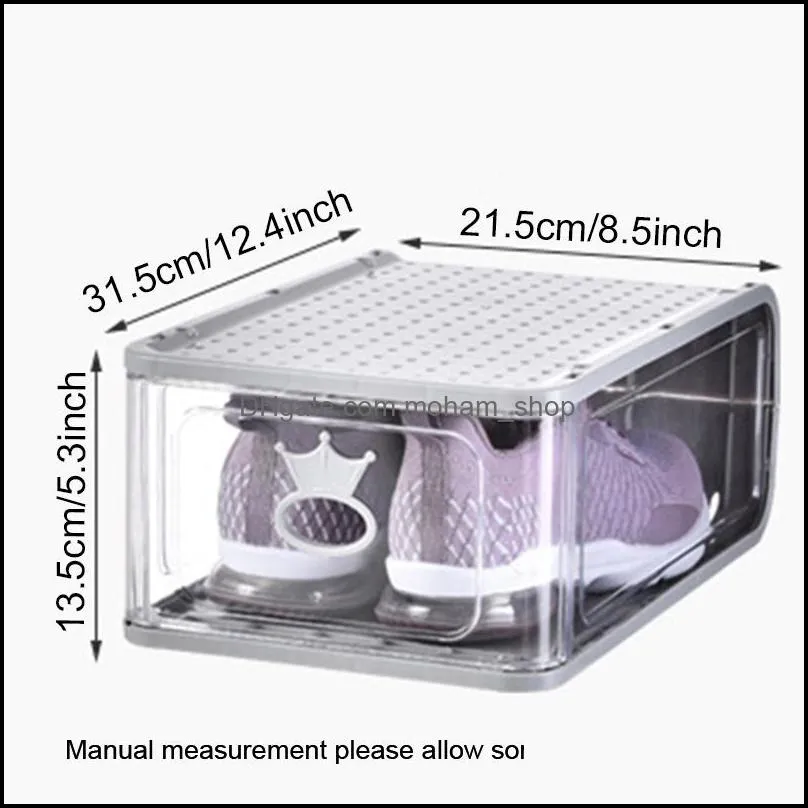 detachable transparent thickened plastic clear shoe box stackable combination shoes container boxes organizer bins storage dustproof cabinet