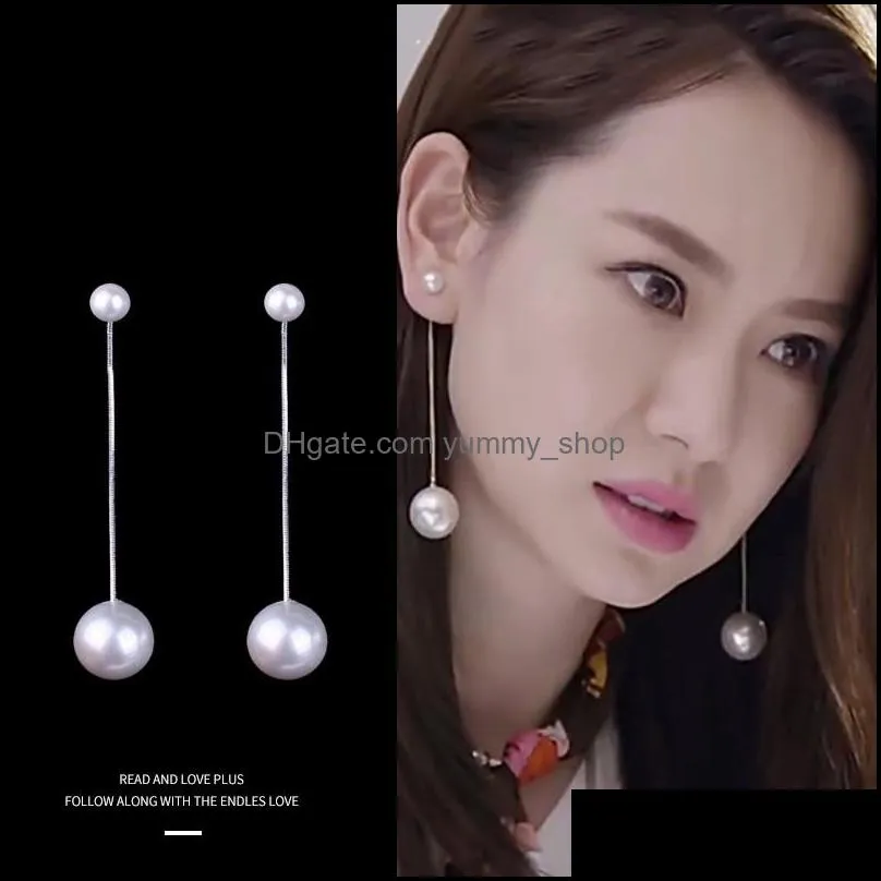 fashion have stamps white hoop pearl earrings aretes for lady women party wedding jewelry with for bride lovers gift 68 w2