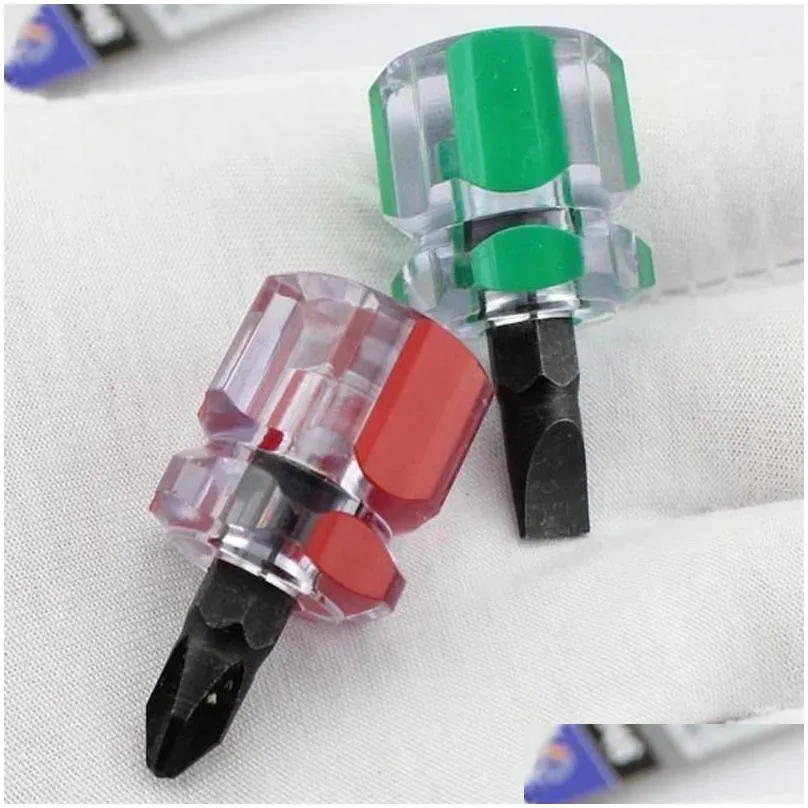 portable mini screwdriver mini small pocket radish head screw driver transparent handle repair hand tools car repair screwdriver tqq