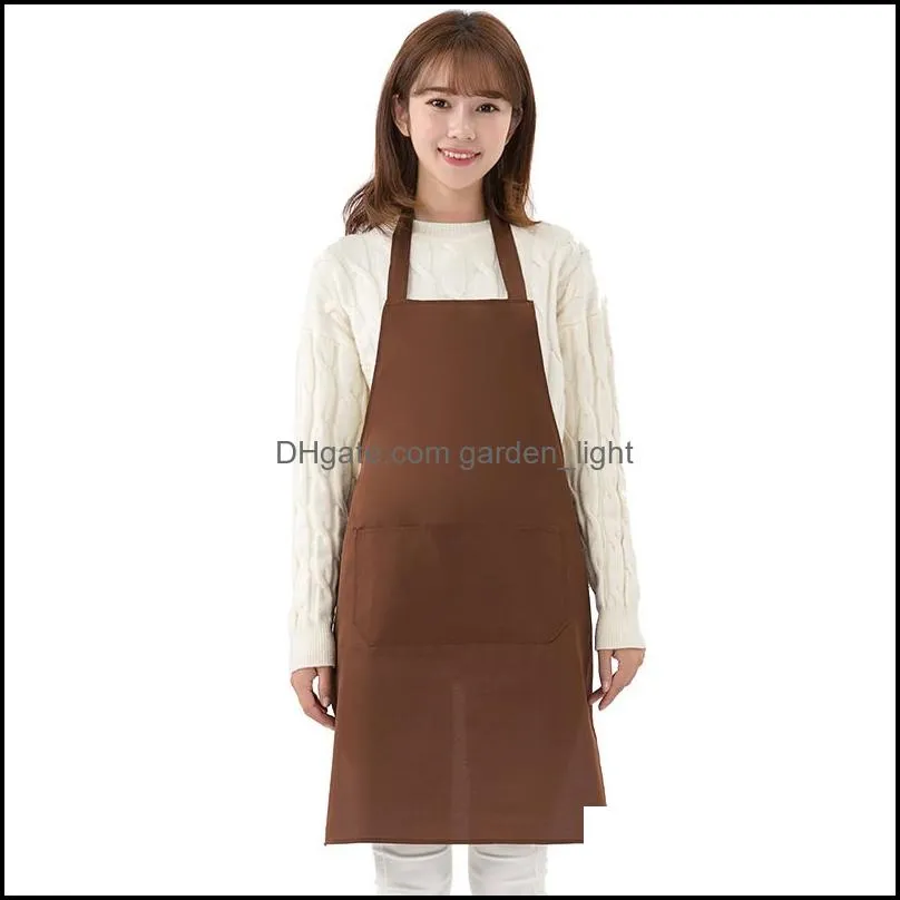 apron wholesale waterproof and oilproof polyester apron embroidered logo hair blouse