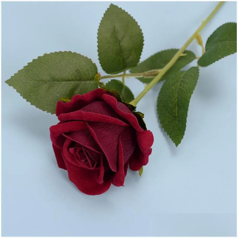 simulation flowers flannel roses fake decorative wedding supplies artificial flowers ornaments valentines day gift