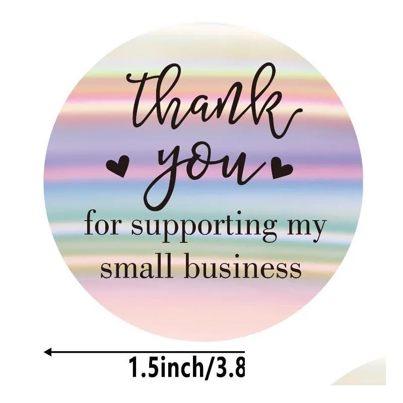 laser adhesive stickers 500pcs roll 1inch thank you for supporting my small business round label for holiday presents business festive