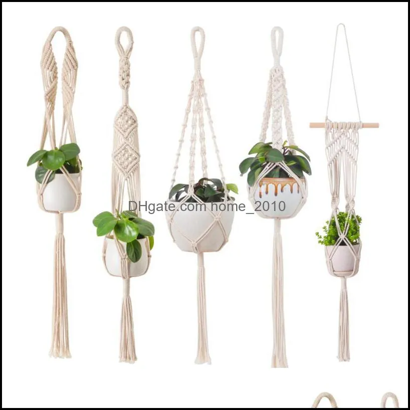 novelty items handmade plant hanger flower pot for wall decoration courtyard garden wallmounted flowerpot net bag