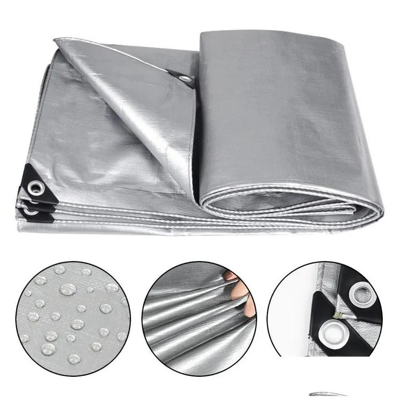 shade thickened 032mm outdoor waterproof shed cloth truck car canopy rain silver sunscreen pe plastic tarpaulin