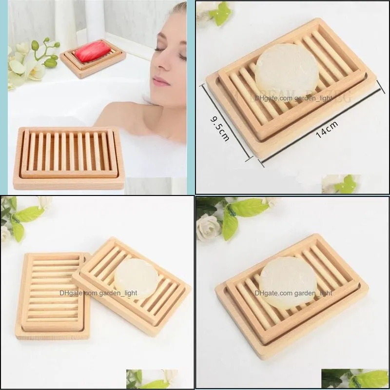 soap dishes with tray wooden natural bamboo soap box rack plate portable soap holder bathroom accessories