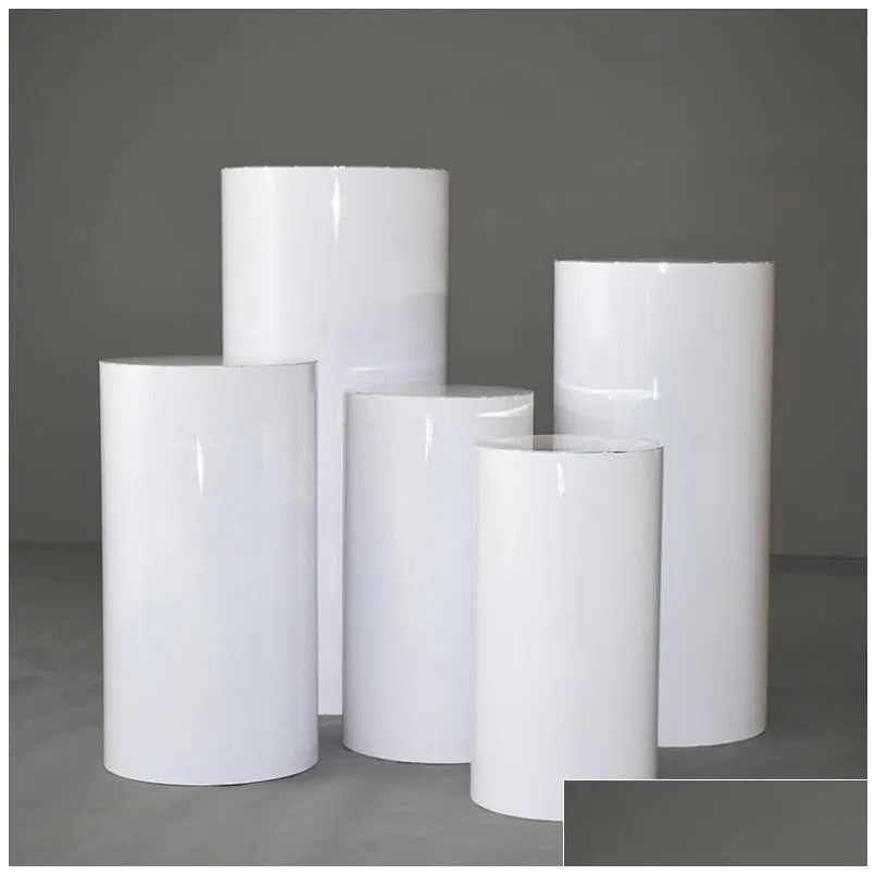 5pcs products sashes round cylinder pedestal display art decor plinths pillars for diy wedding decorations holiday f0407