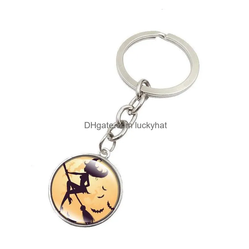 halloween witch key ring time gem key chain halloween gift for child 5 styles