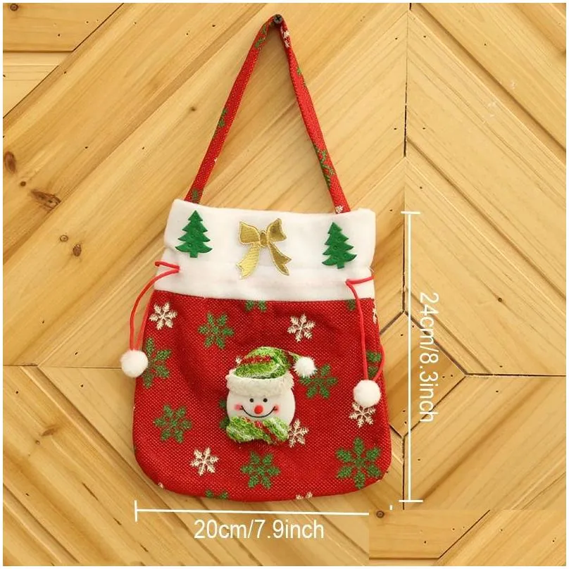 christmas candy gift bags cute santa claus snowman cookie packaging bags party handbag kids merry christmas gift storage bags tqq