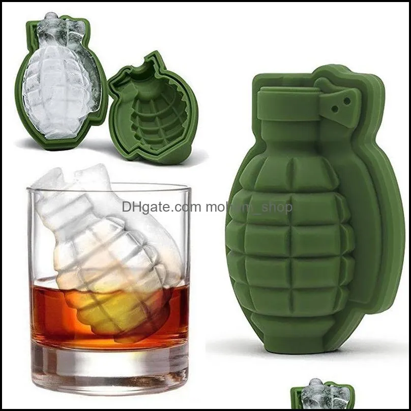 3d ice cube mold grenade shape ice cream maker bar drinks whiskey wine ice maker silicone kitchen tool