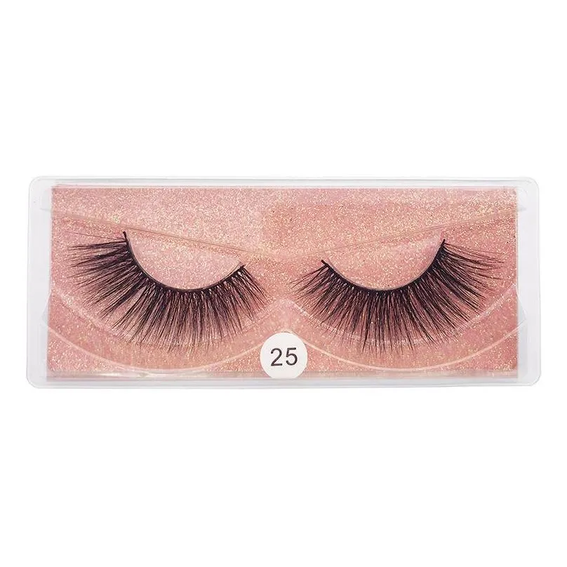 false eyelashes 20 pairs a pack 3d mink suit natural eye tail lengthens lashes lash box packaging faux cils