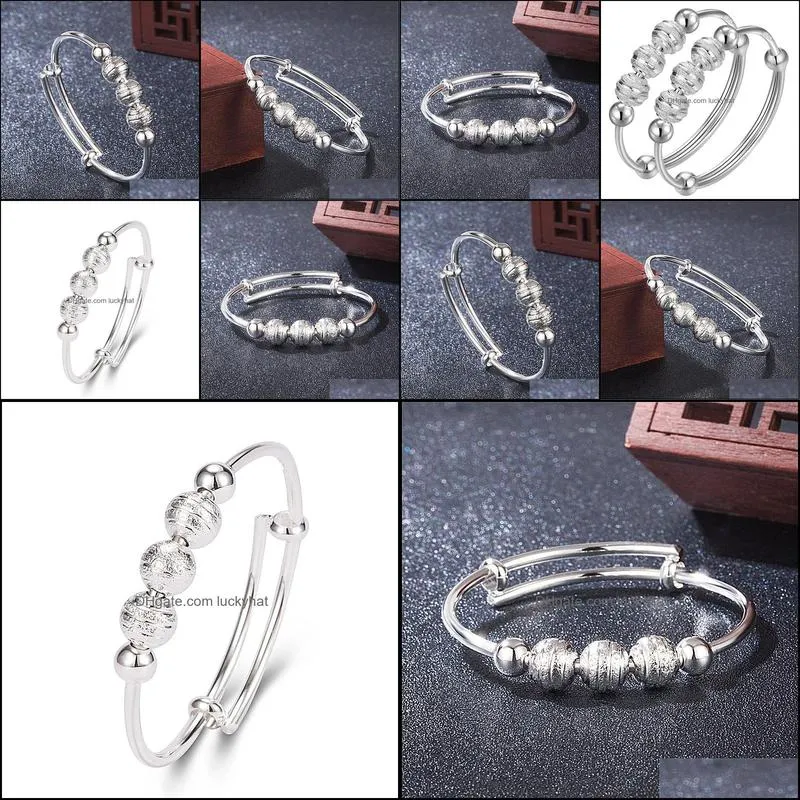 transfer beads bangles bracelets transit fortune bracelet silver bangle bracelet jewelry female fashion jewelry gift wholesale