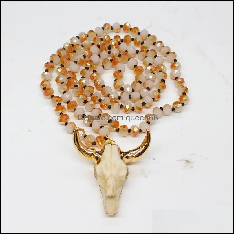 new bohemian tauren cow pendant bull head necklace long chain gold horn stylish women men fashion jewelry gift