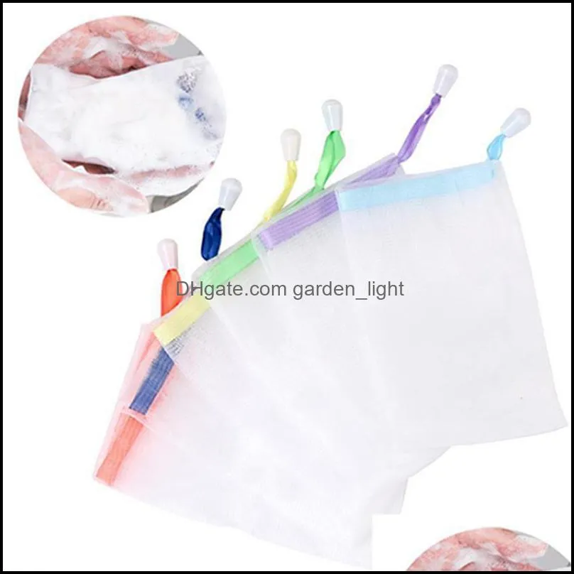 portable manual foaming net bag wash face soap liquid soap whipped mousse shower gel bath shower blister bubble mesh