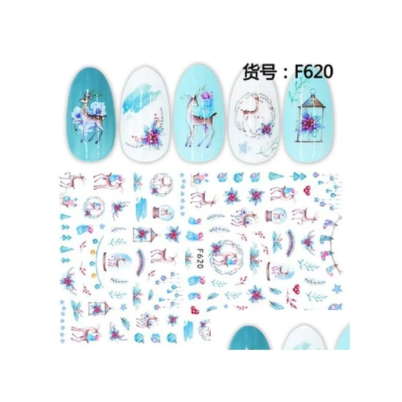 women nail art decorations back glue decorative decals paste cute cartoon lover sliders santa claus design decals manicure fashion accessories can do