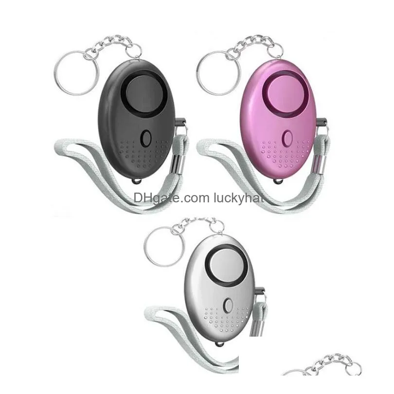 9 colors 130db egg shape self defense alarm keychain girl women security protect alert personal safety scream loud keychains alarms