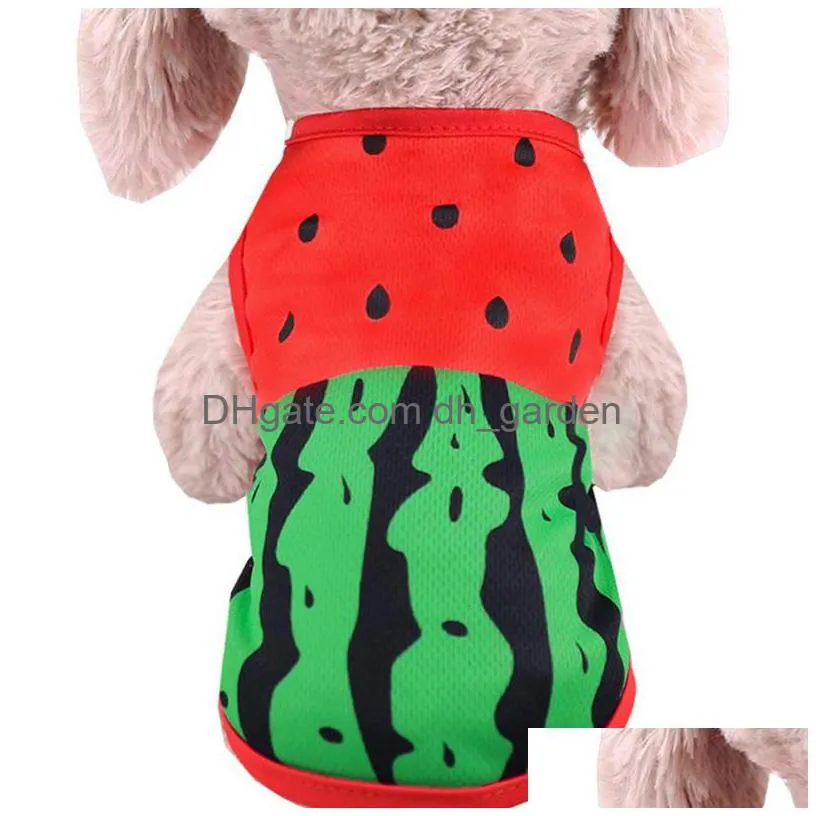 spring summer pet dog vest tshirt cute watermelon crab printed dog shirt pet clothes for dogs cats puppy sleeveless clothes