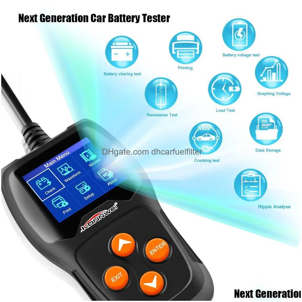  kw600 12v car battery tester 100 to 2000cca 12 volt battery tools for the car quick cranking charging diagnostic