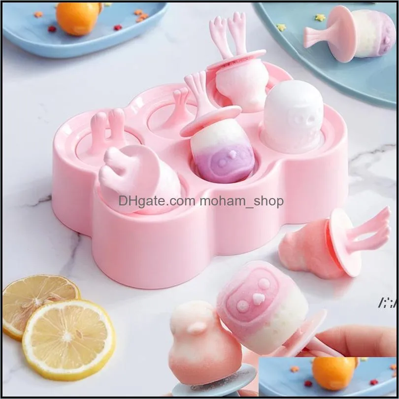 silicone ice cream mold 6 holes popsicle cube maker mould chocolate tray kitchen gadgets by sea rre13497