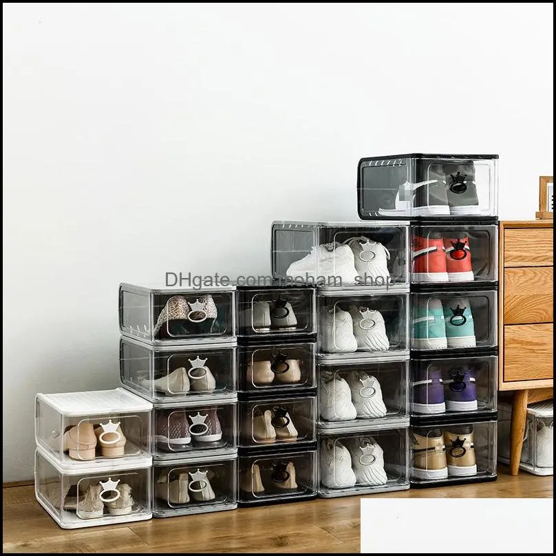 detachable transparent thickened plastic clear shoe box stackable combination shoes container boxes organizer bins storage dustproof cabinet