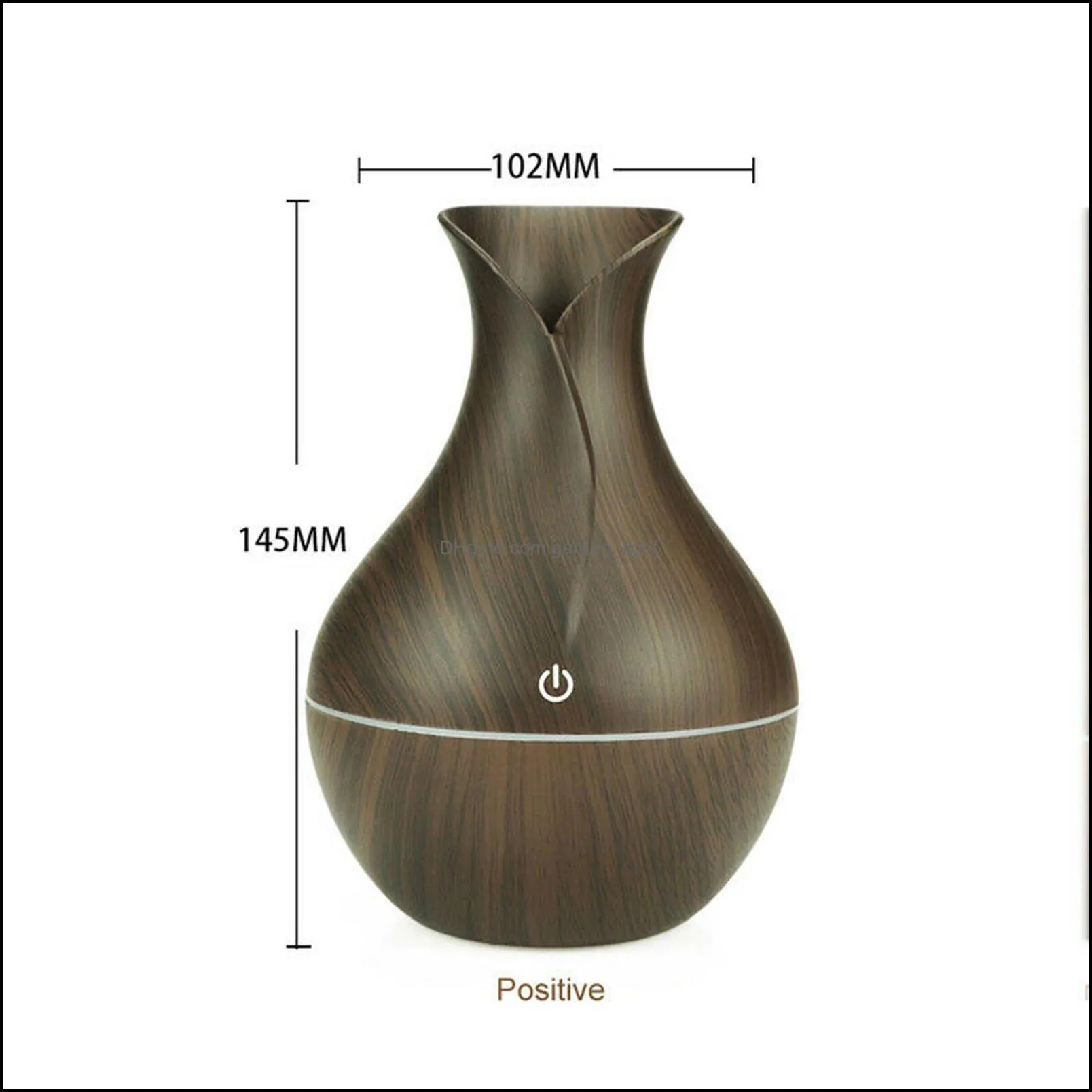 130ml led essential oil diffuser humidifier usb aromatherapy wood grain vase aroma 7 colors lights for home led lamp