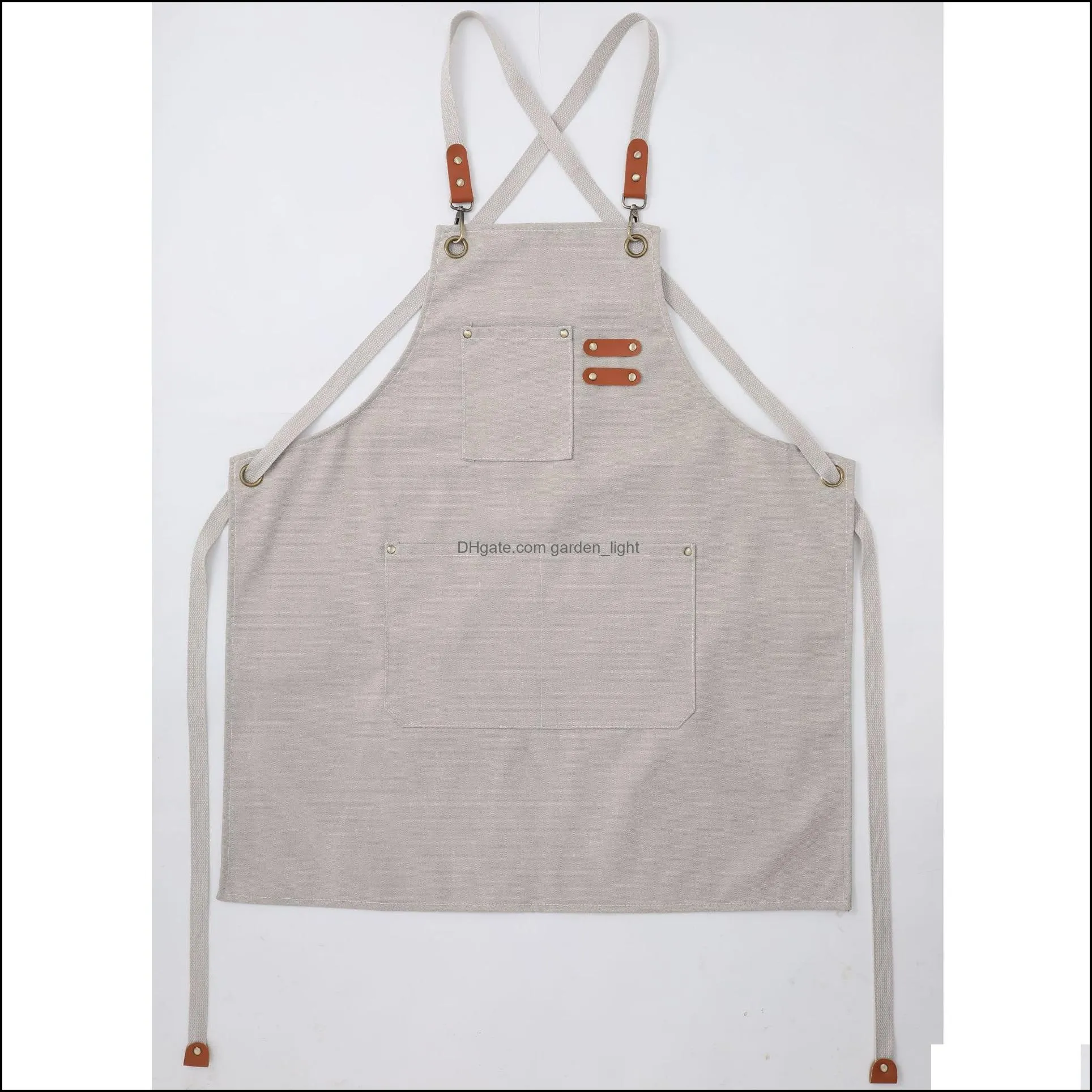 thickened canvas apron gardening waterproof foreign trade coffee salon work apron