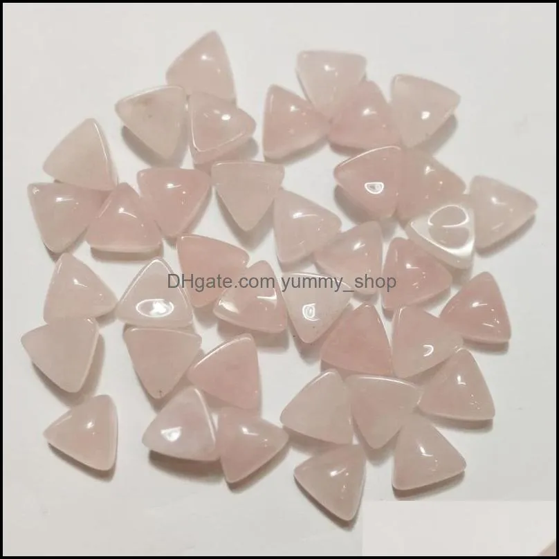 natural stone triangle 10mm loose beads rose quartz amethyst face for necklace ring earrrings jewelry accessory