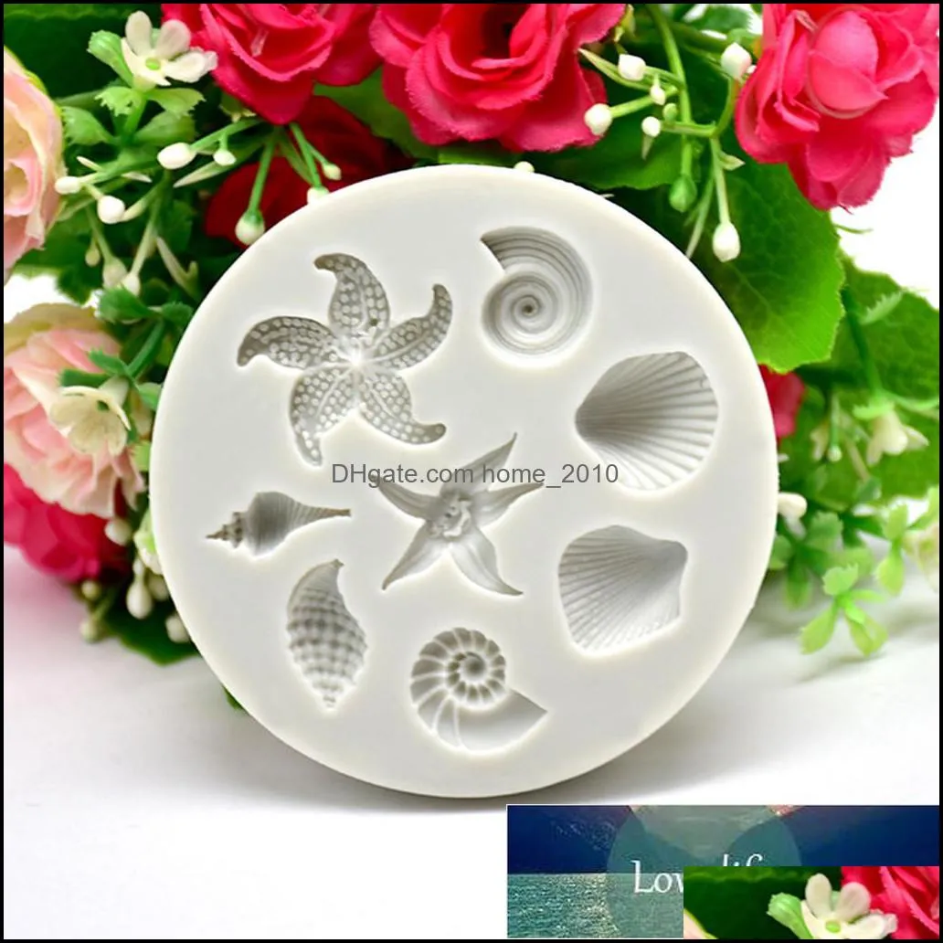 cake decorating tools diy sea creatures conch starfish shell fondant cake candy silicone molds creative diy chocolate mold