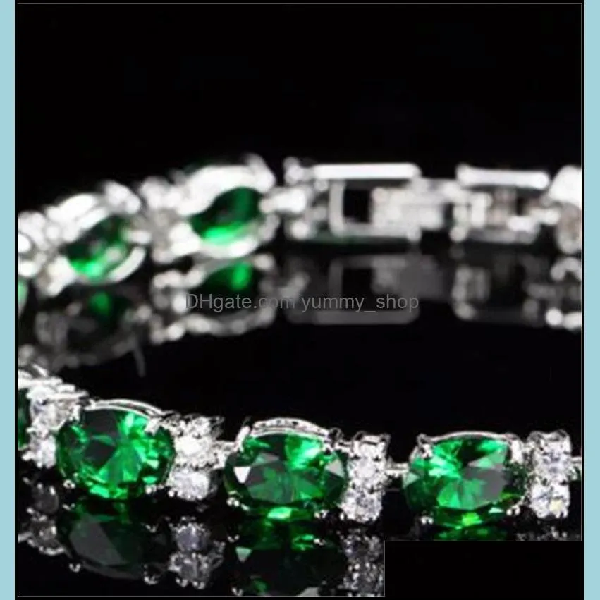 simple ellipse green zircon bangle bracelets women fashion jewelry bridal banquet weeding charm bracelets lady gift 20220223 t2
