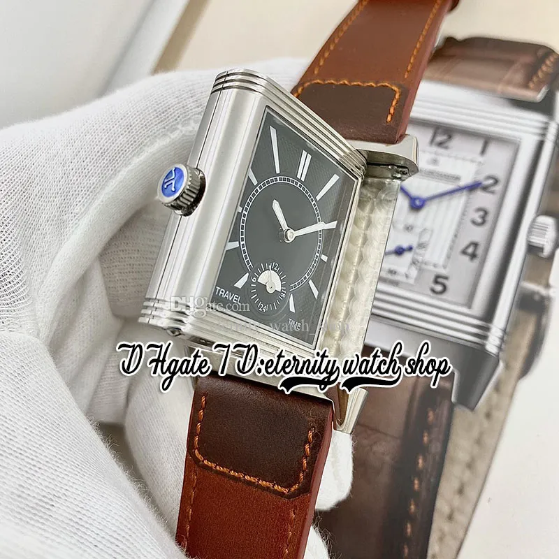 MGF Reverso Tribute Duoface mg3842520 Mens Watch 854A/2 Mechanical Hand-winding Dual time zone Rose Gold Case Silver Dial Leather Strap V2 Edition eternity Watches