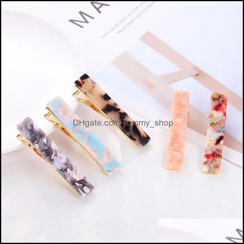 cute style acrylic hair clip for girls women water drop shape leopard marble textured geometric barrette hairpin hair accessories 470