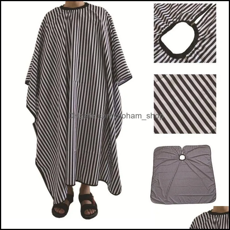 black white stripes hairdresser apron haircut cape party supplies polyester pongee hair salon shop barber capes aprons hairdressers gown