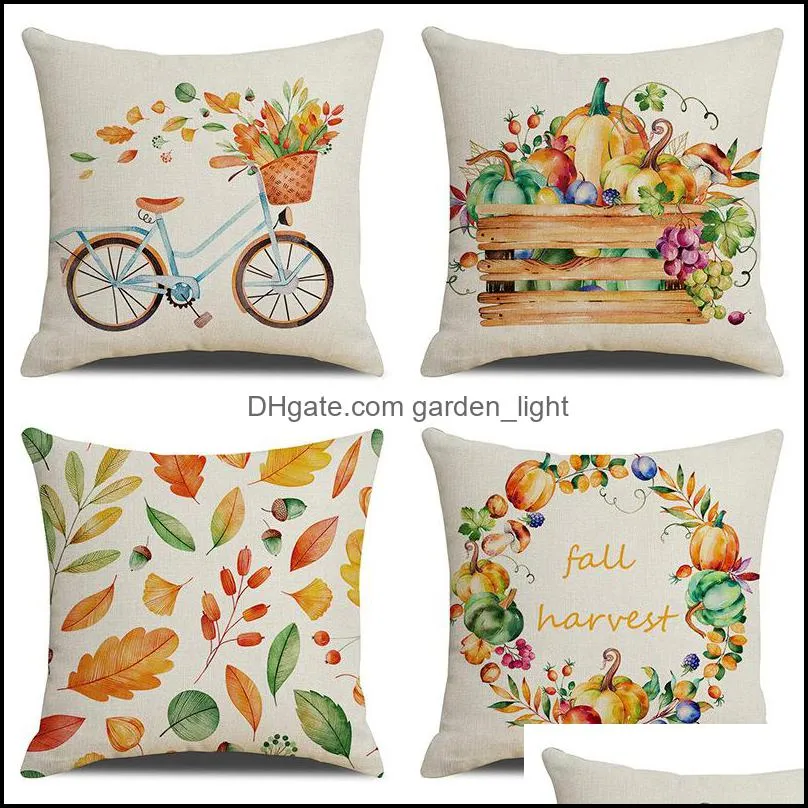 happy thanksgiving day pillow covers fall decor cotton linen give thanks sofa throw pillow case home car cushion covers 45x45cm