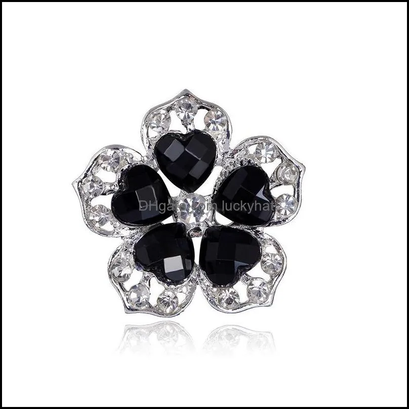 brooches retro style black big crystal brooch colored flower women brooch pins crystal rhinestone brooches