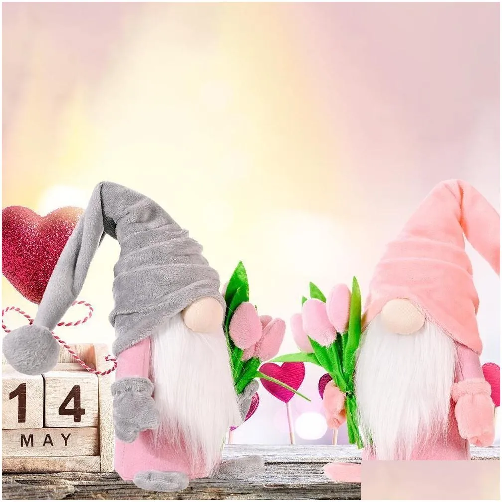 christmas decoration spring tulip gnomes plush dwarf doll toy home kitchen ornaments mothers day gift 0109