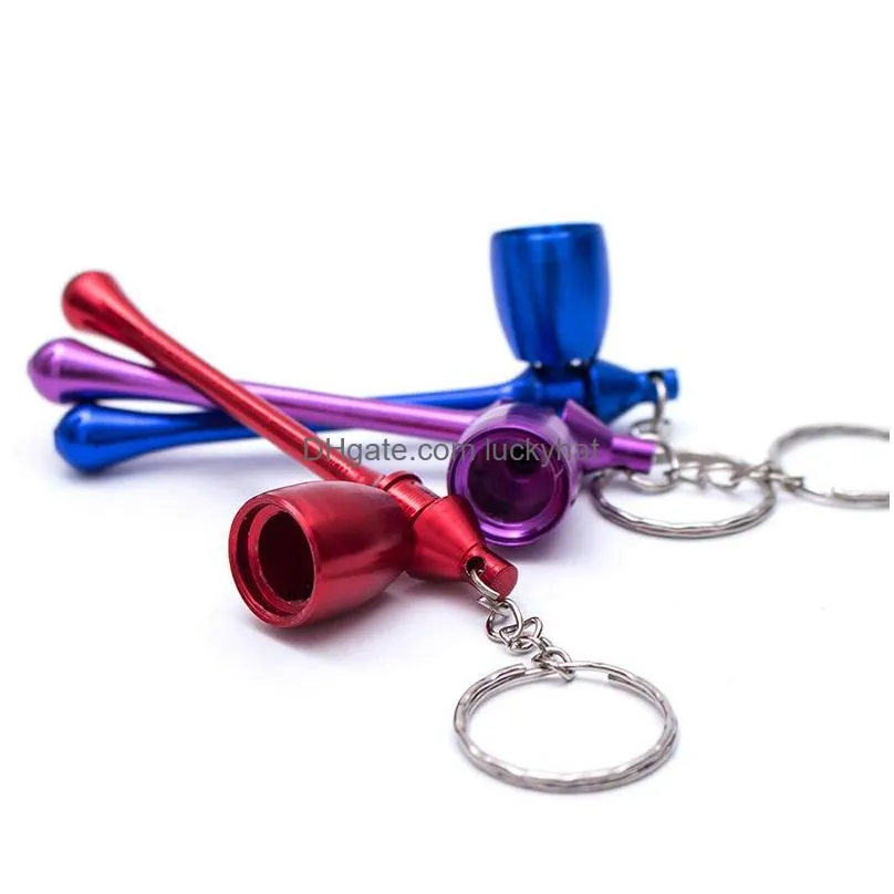 multicolor smoking pipes mini keychain mushroom styles smoking accessories ultimate pipe mini aluminum metal keychain smoking pipe