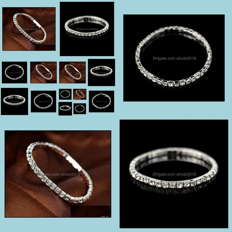 charm bracelet for women wedding bracelets bangles gold/silver p bling wristband elastic bracelet