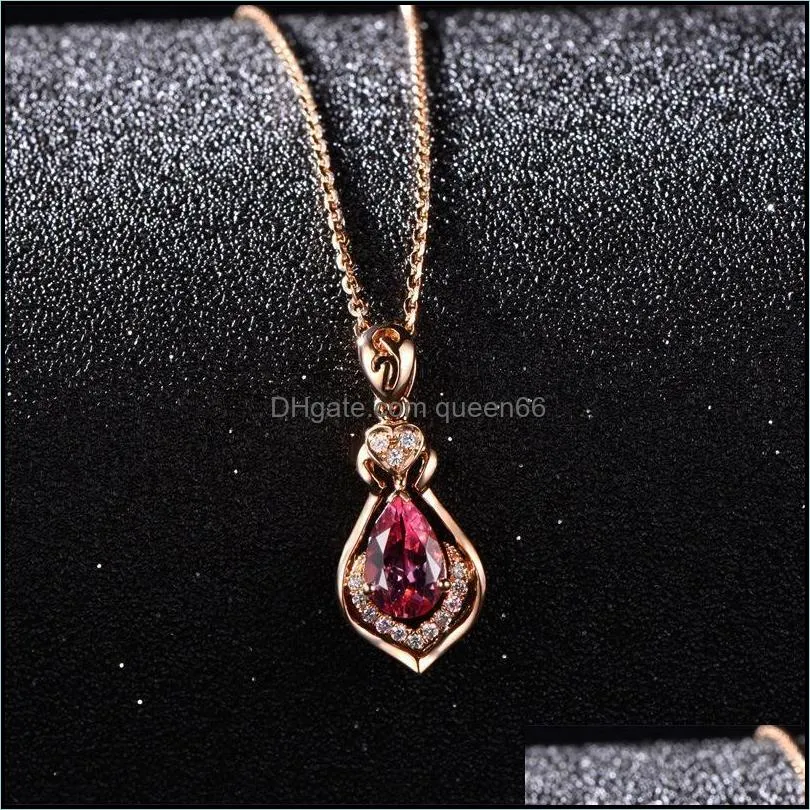 ruby pendants necklaces vintage fine wedding engagement necklace bijouterie imitation 925 sterling silver necklace