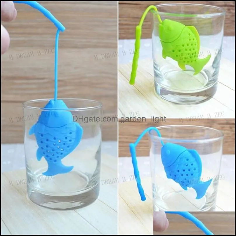 fish shaped tea strainer silicone tea infuser tea leaf loose spice herbal filter for teapot diffuser m dream b zeg