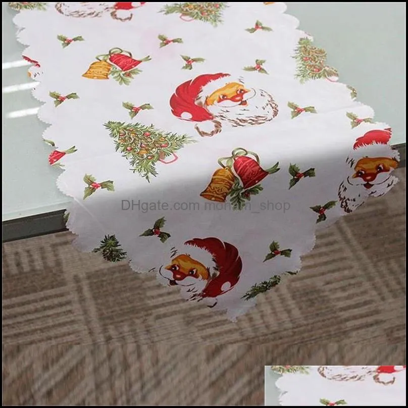 36x180cm christmas table runner mat christmas tablecloth flag home party decorative santa claus tapestry red table runners