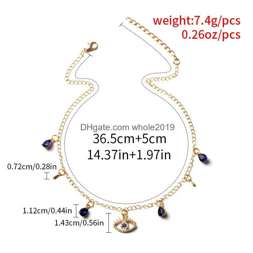 fashion jewelry evil eye necklace crystal pendant blue eyes women choker necklaces