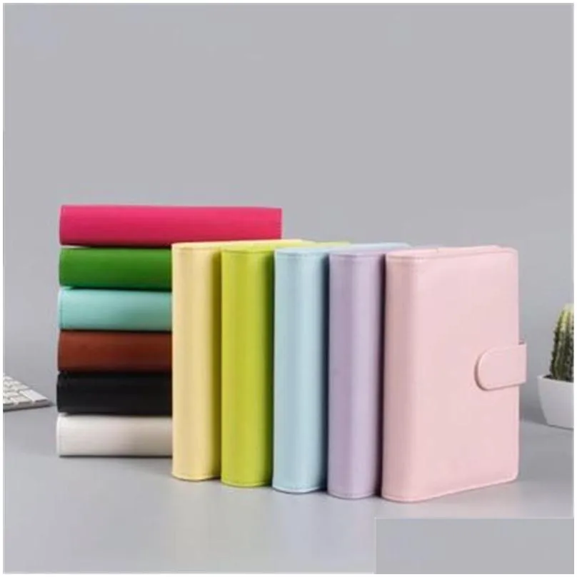 a6 colorful creative waterproof macarons binder hand ledger notebook shell looseleaf notepad diary stationery cover school office party