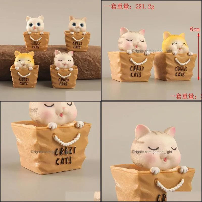 4 shaking head cat hand model cartoon cute bag kitten doll toy car car ornaments