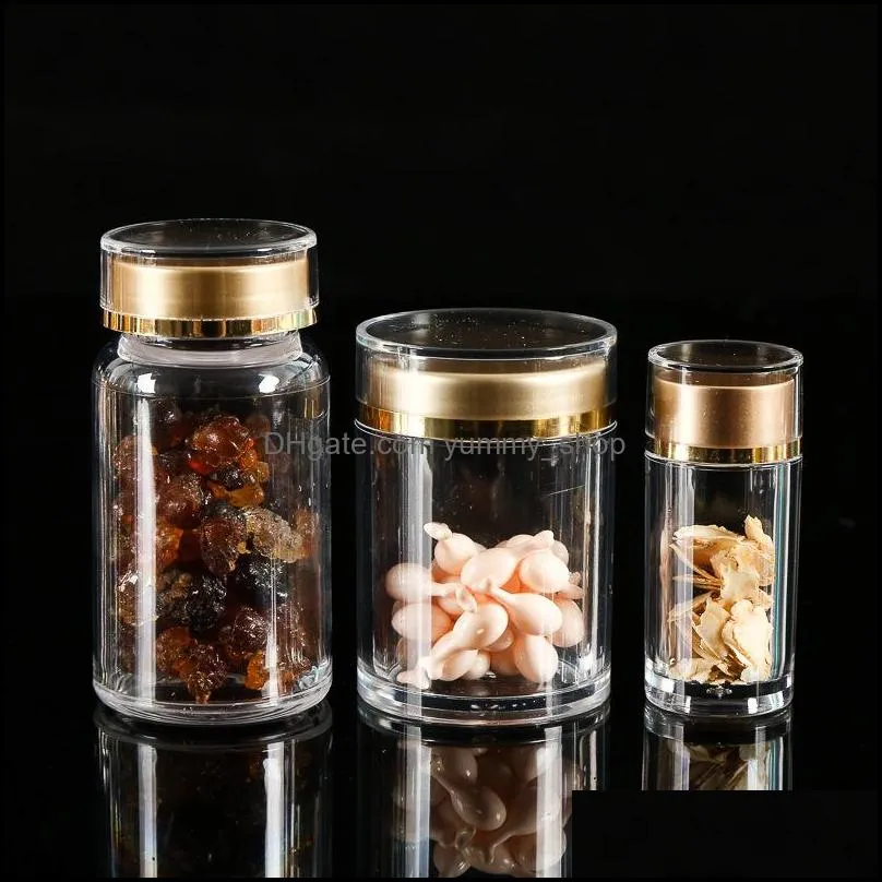 clear arclic plastic jar cosmetic makeup candy capsule jar kitchen storage jars 20 sizes for wholesale