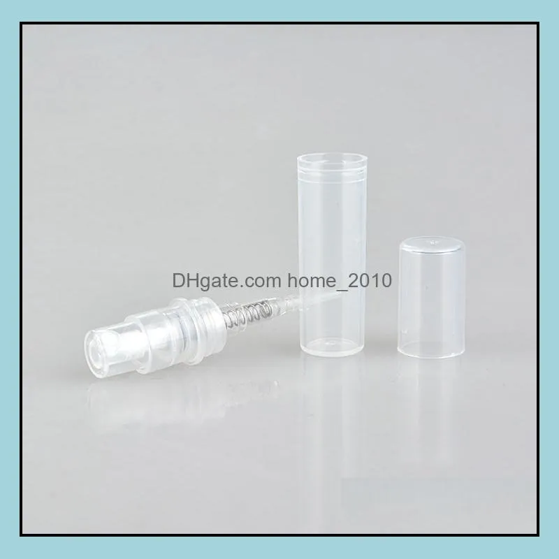 wholesale 2 ml plastic clear spray perfume bottle atomizer empty cosmetic perfume container tube sn1290