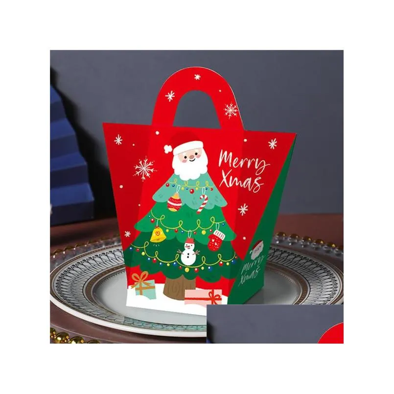 christmas eve big gift box santa claus design kraft papercard present party favor activity box red green gifts package boxes