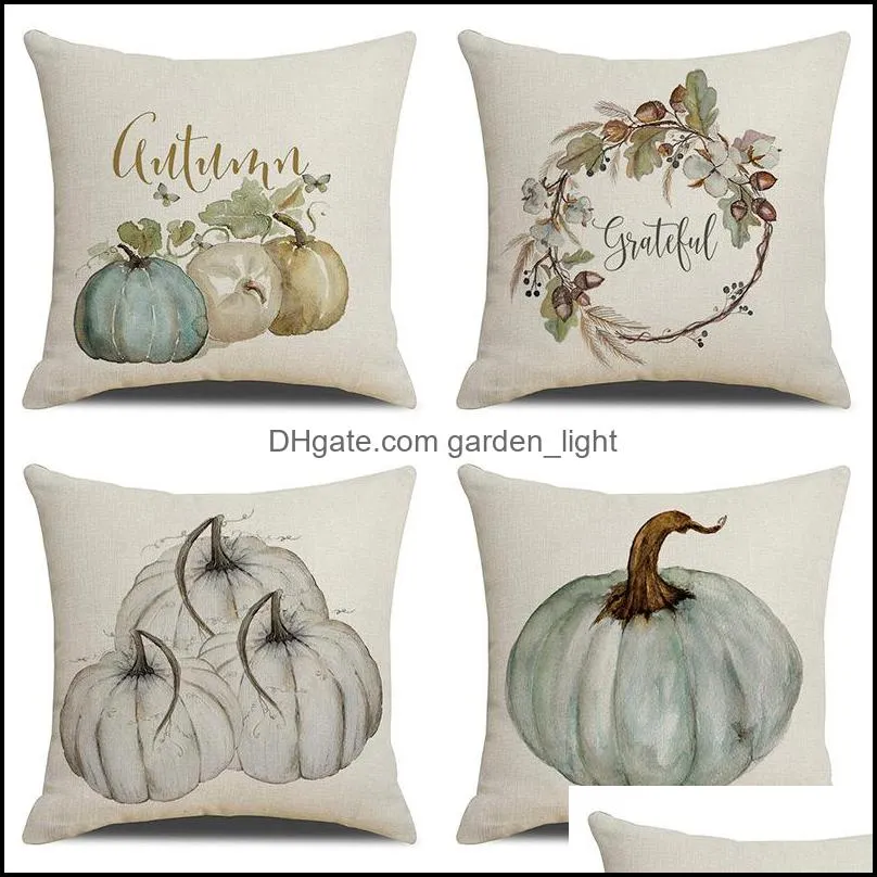 happy thanksgiving day pillow covers fall decor cotton linen give thanks sofa throw pillow case home car cushion covers 45x45cm